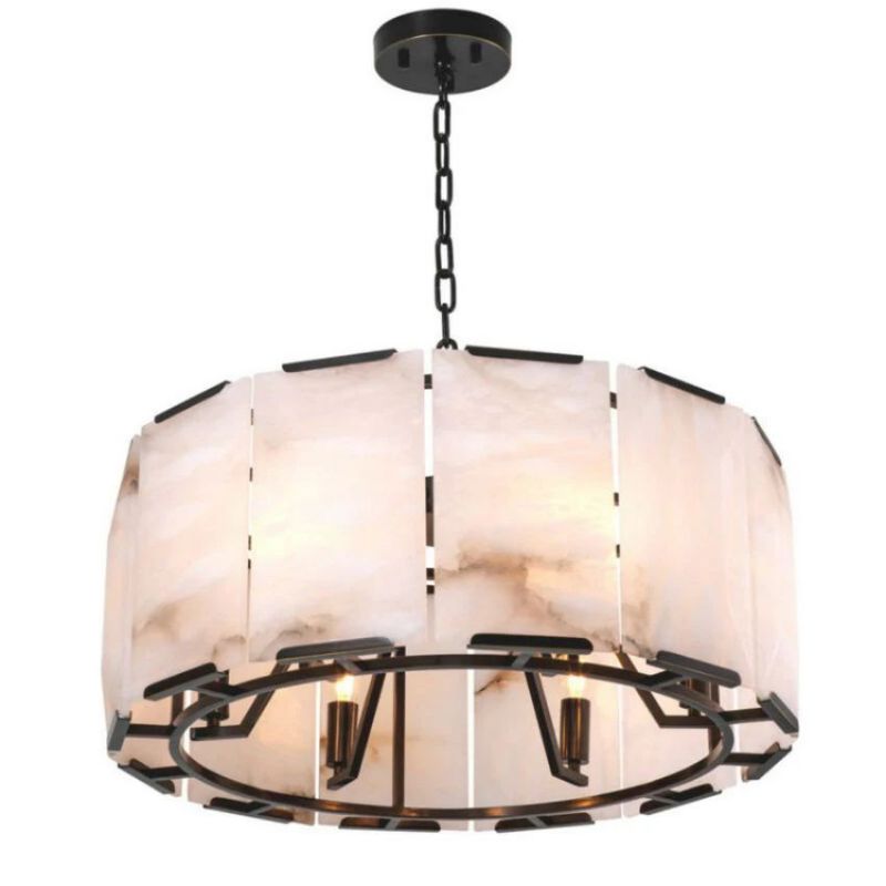 Lamer Lighting Grand Alabaster Round Chandelier - Background Shot