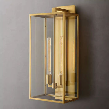 Outdoor Square Lantern Wall Sconce 28