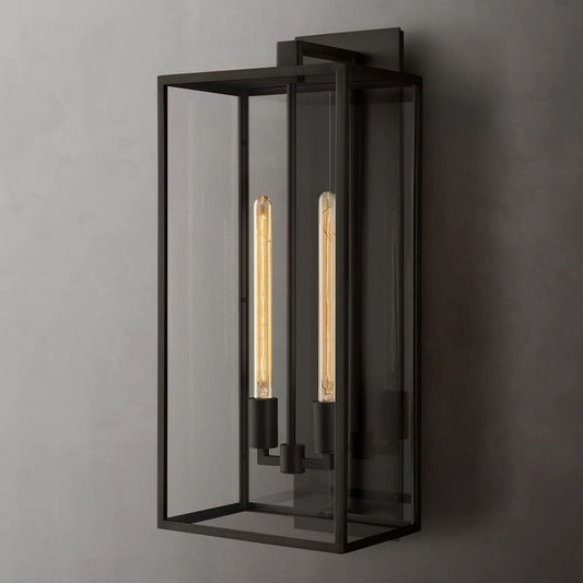 Outdoor Square Lantern Wall Sconce 28