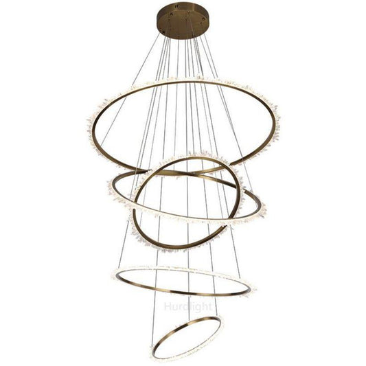Primary Crystal Cluster Multi Rings Chandelier - Merlin Lamps