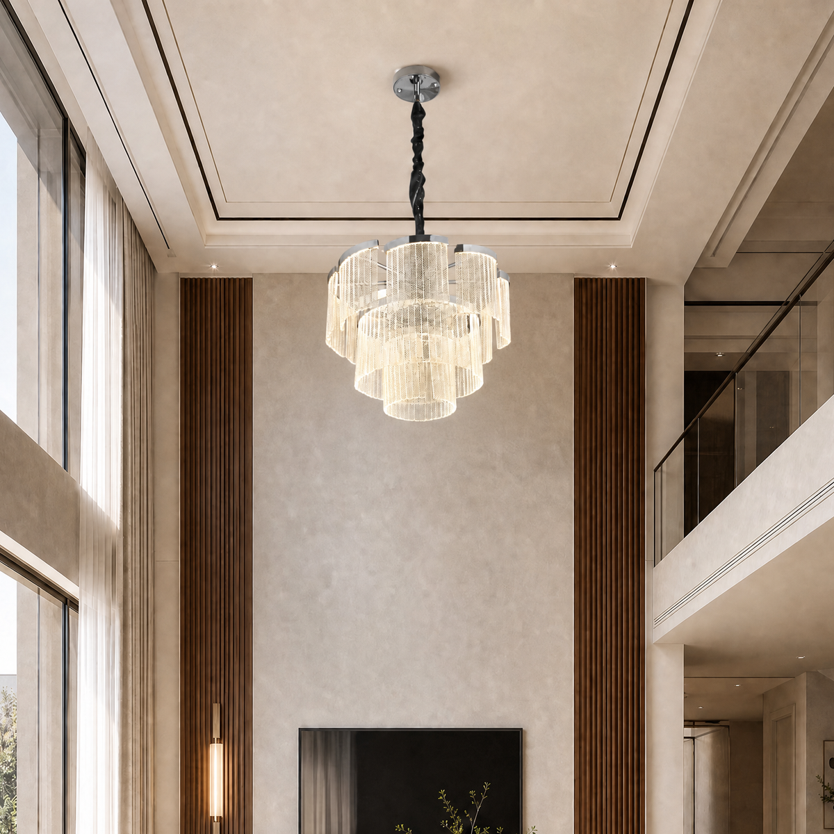 Prismata Crystal Modern Sculptural Ring Chandelier