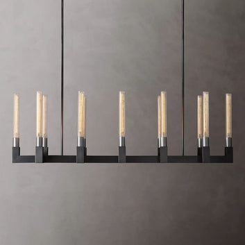 Prismatic Glass Linear Chandelier 55