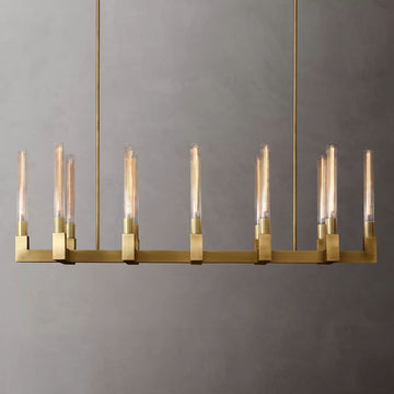Prismatic Glass Linear Chandelier 55" - lamerlighting