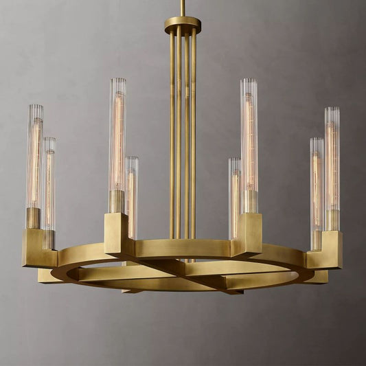 Prismatic Glass Round Chandelier 36