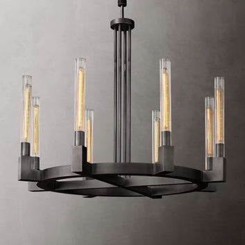 Prismatic Glass Round Chandelier 36