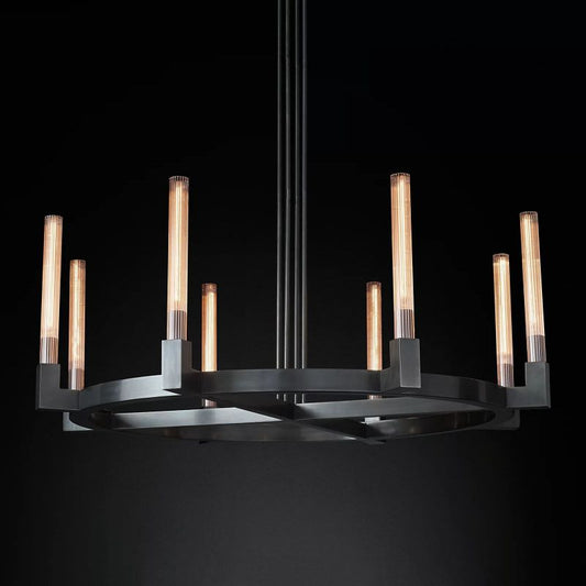 Prismatic Glass Round Chandelier 48