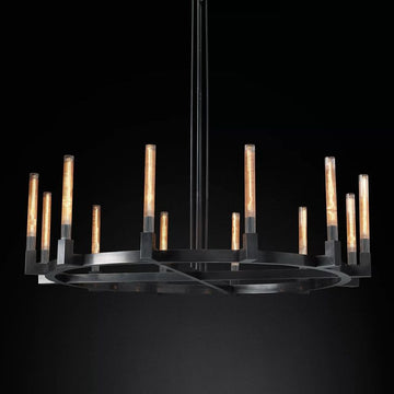 Prismatic Glass Round Chandelier 60" - lamerlighting