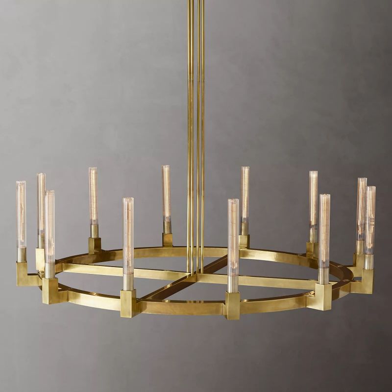 Prismatic Glass Round Chandelier 60" - lamerlighting