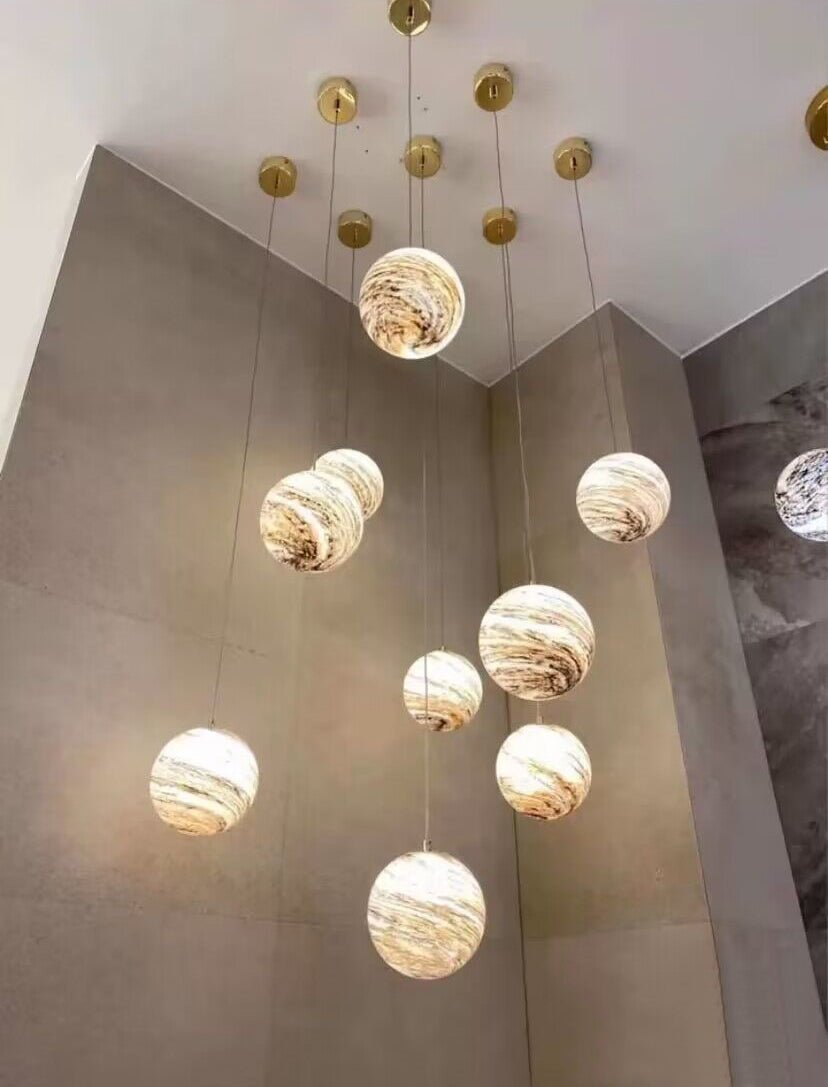 Lamer Lighting Celestial Orb Long Pendant Chandelier - Background Shot