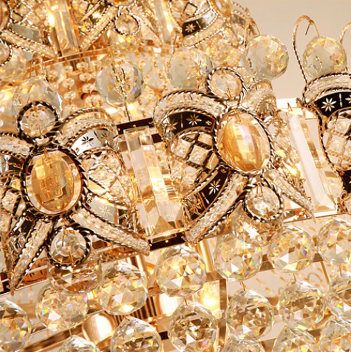 Lamer Lighting Grand Empire Gold Crystal Chandelier - Background Shot