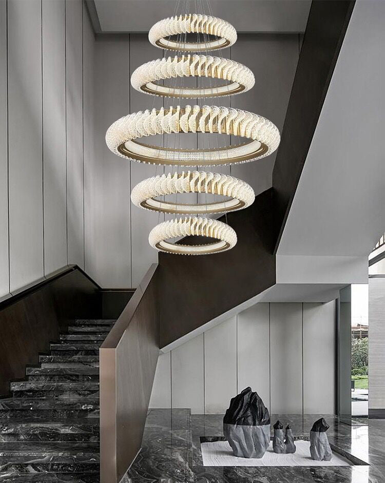 Lamer Lighting Grand Luminous Multi-Layer Ring Chandelier - Background Shot