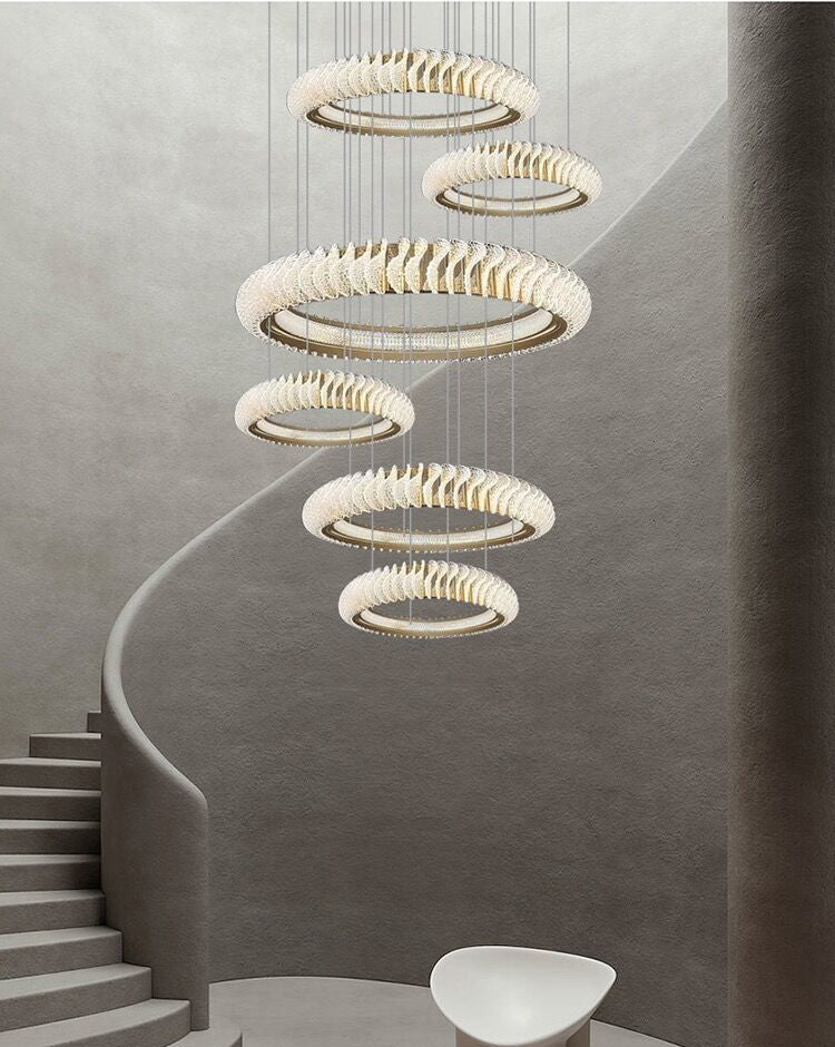 Lamer Lighting Grand Luminous Multi-Layer Ring Chandelier - Background Shot