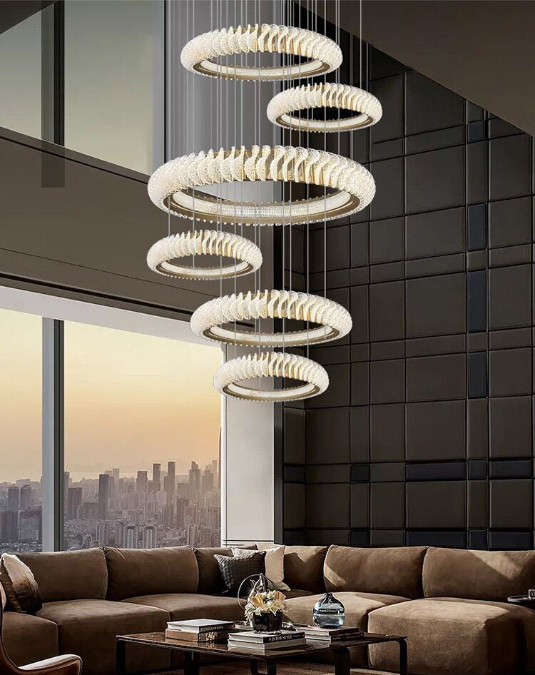 Lamer Lighting Grand Luminous Multi-Layer Ring Chandelier - Background Shot