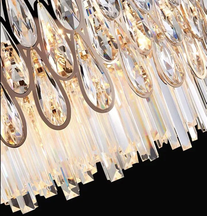 Lamer Lighting Grand Tiered Crystal Raindrop Chandelier - Background Shot