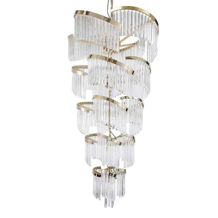 Lamer Lighting Grand Tiered Spiral Crystal Chandelier - Background Shot