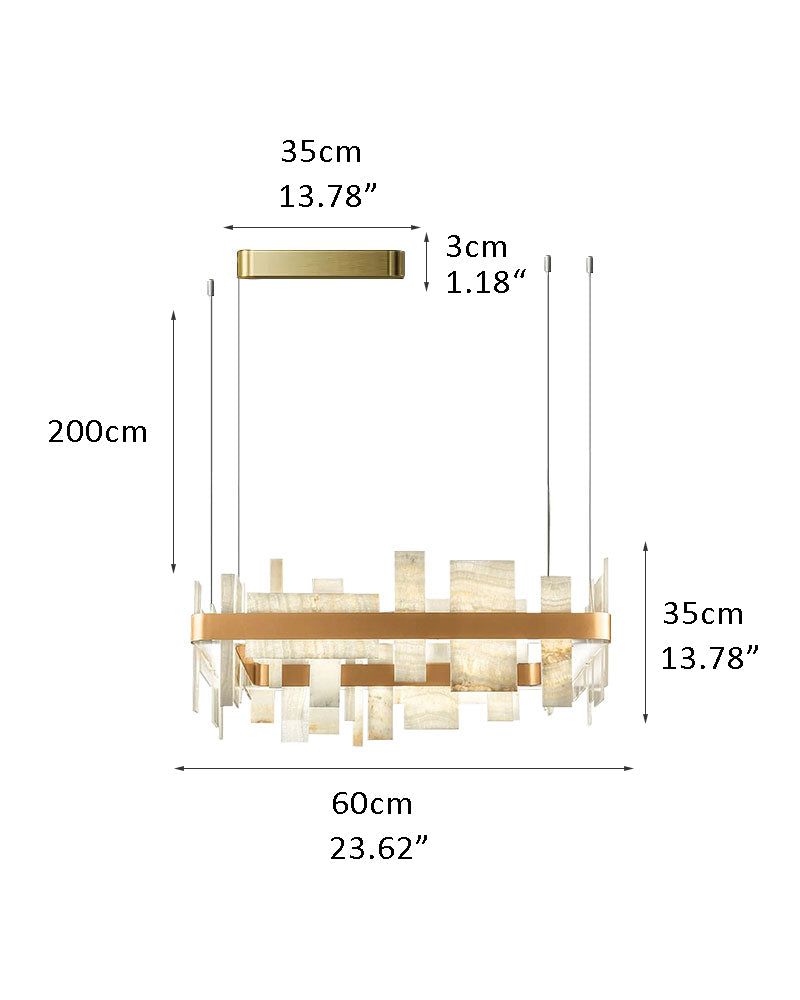 Long Cord Alabaster Ceiling Pendant Light Brushed Gold