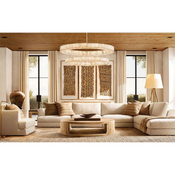 Riveage 2-tier Round Calcite Chandelier 60