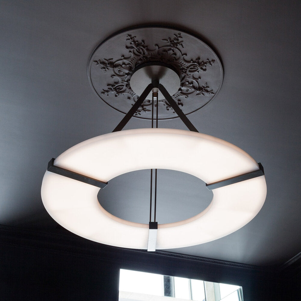 Round Alabaster Plate Chandelier - thebelacan
