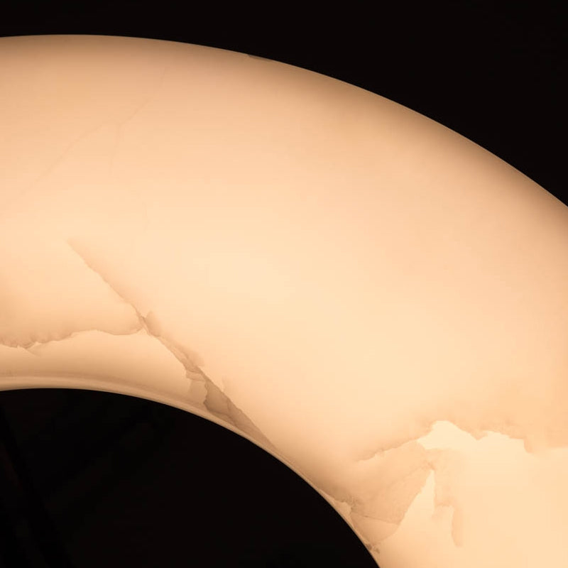 Round Alabaster Plate Chandelier - thebelacan
