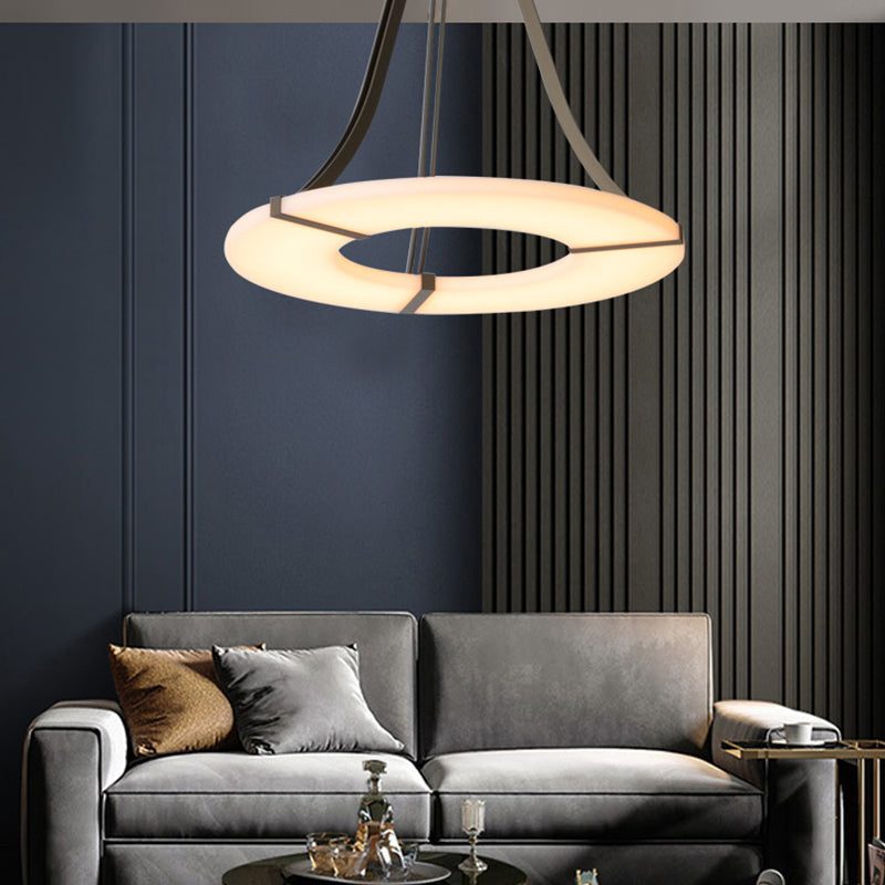 Round Alabaster Plate Chandelier - thebelacan
