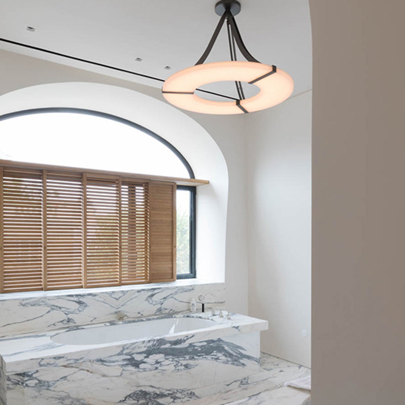 Round Alabaster Plate Chandelier - thebelacan