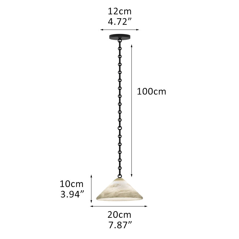 Multi-Head Matte White Alabaster Cone Hanging Kitchen Pendant Light