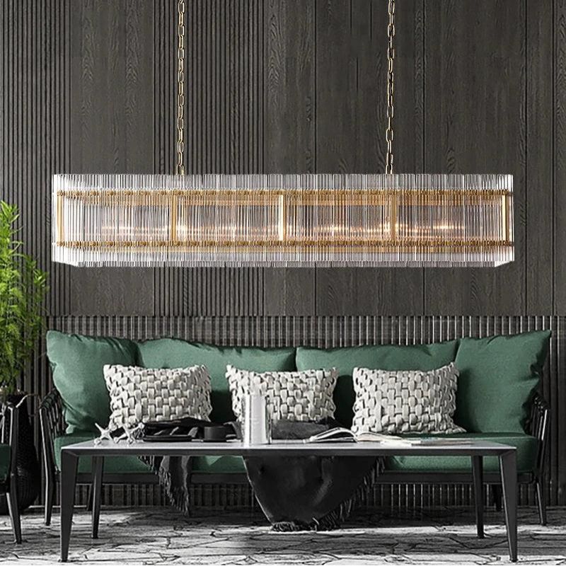 San Marco Rectangular Chandelier 54" - lamerlighting