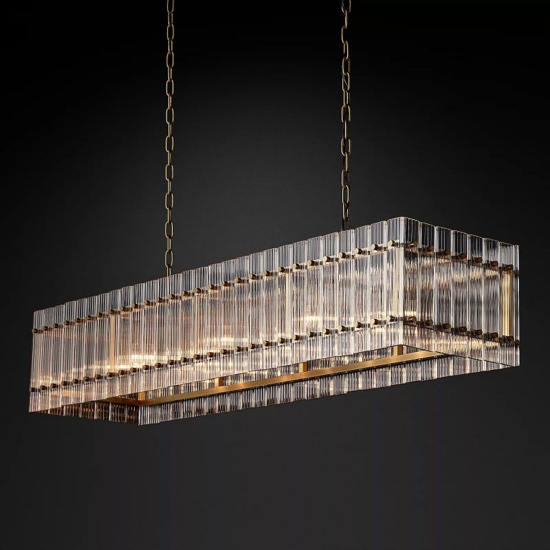 San Marco Rectangular Chandelier 54" - lamerlighting