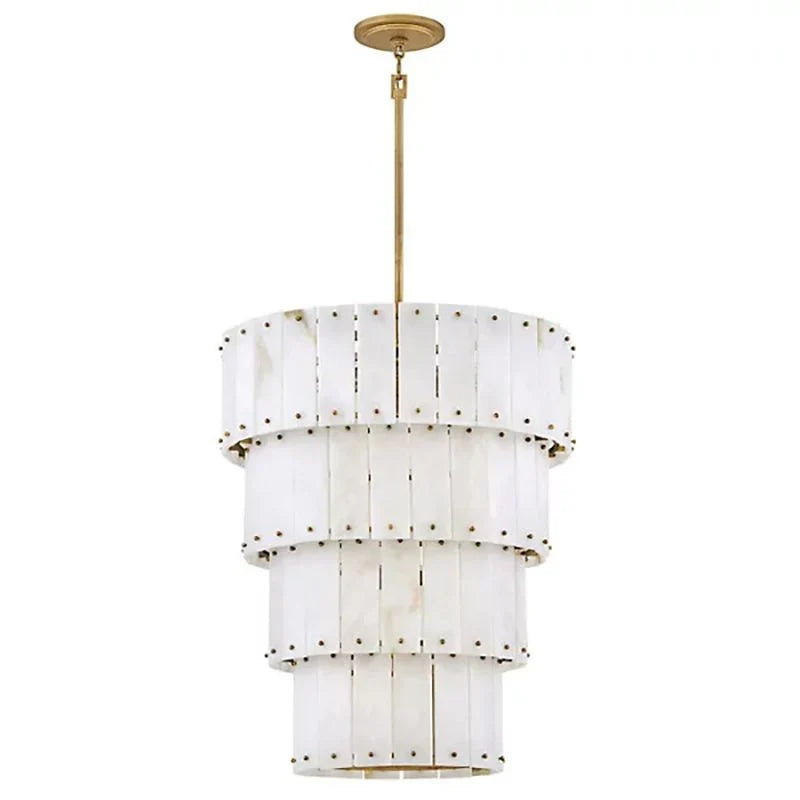 Simona Alabaster Round 4-Tier Chandelier