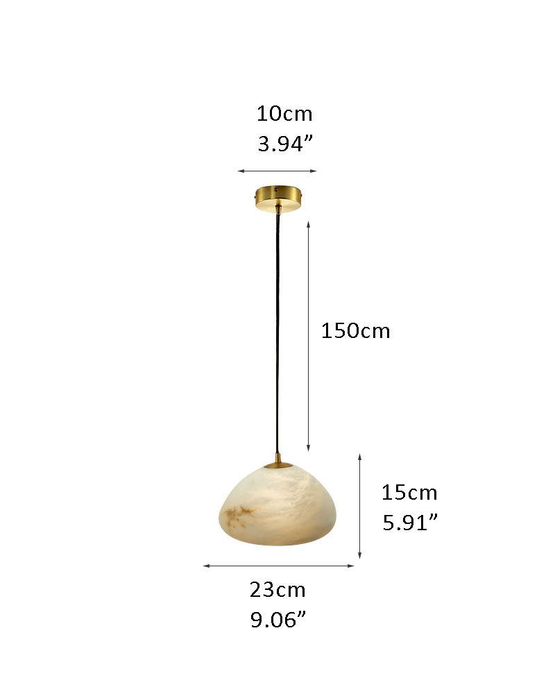 Alabaster Ceiling Pendant Lamp in black metal plate for dining room, living room, bedroom