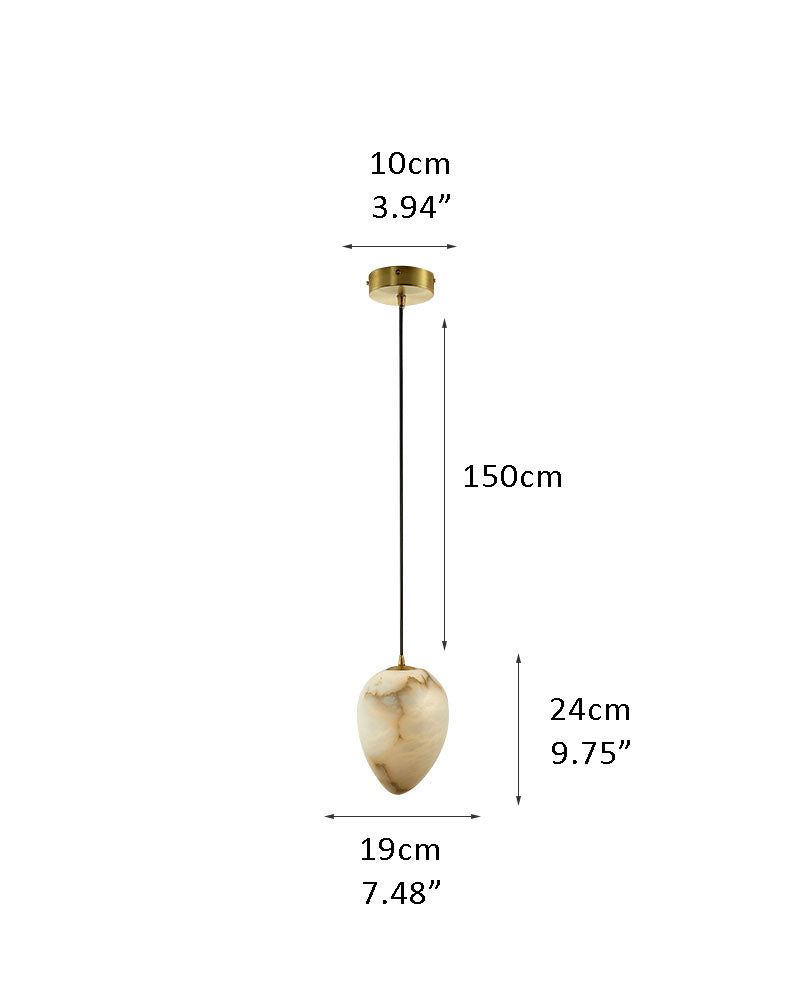 Alabaster Ceiling Pendant Lamp in black metal plate for dining room, living room, bedroom