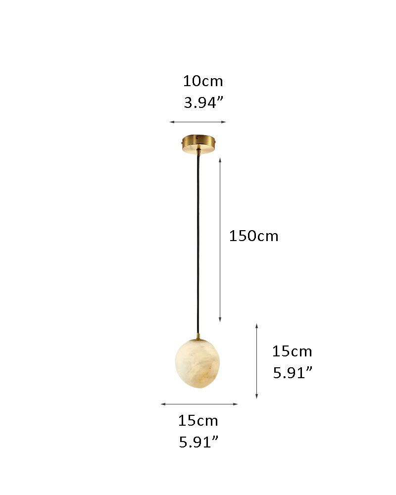 Alabaster Ceiling Pendant Lamp in black metal plate for dining room, living room, bedroom