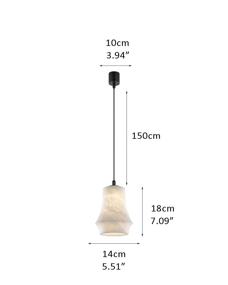 Alabaster Ceiling Pendant Lamp in black metal plate for dining room, living room, bedroom