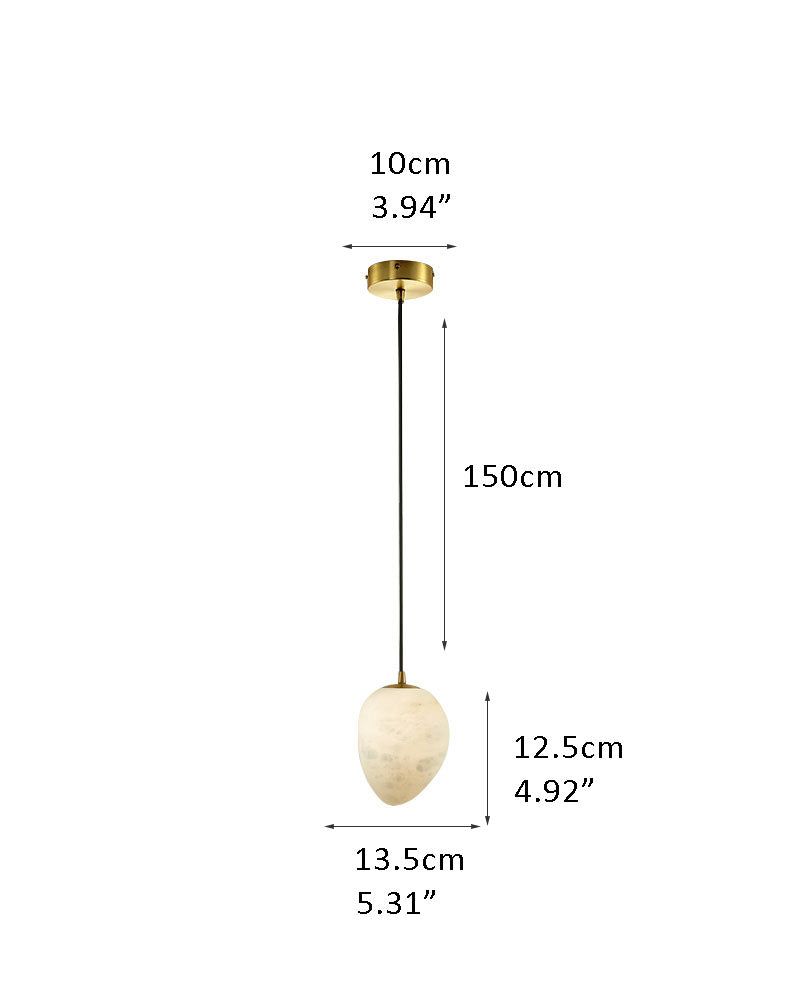 Alabaster Ceiling Pendant Lamp in black metal plate for dining room, living room, bedroom
