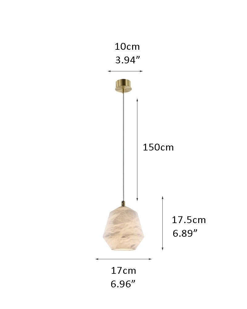 Alabaster Ceiling Pendant Lamp in black metal plate for dining room, living room, bedroom