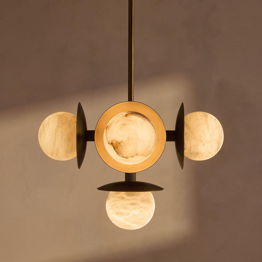 Snowflake Alabaster Orb Chandelier