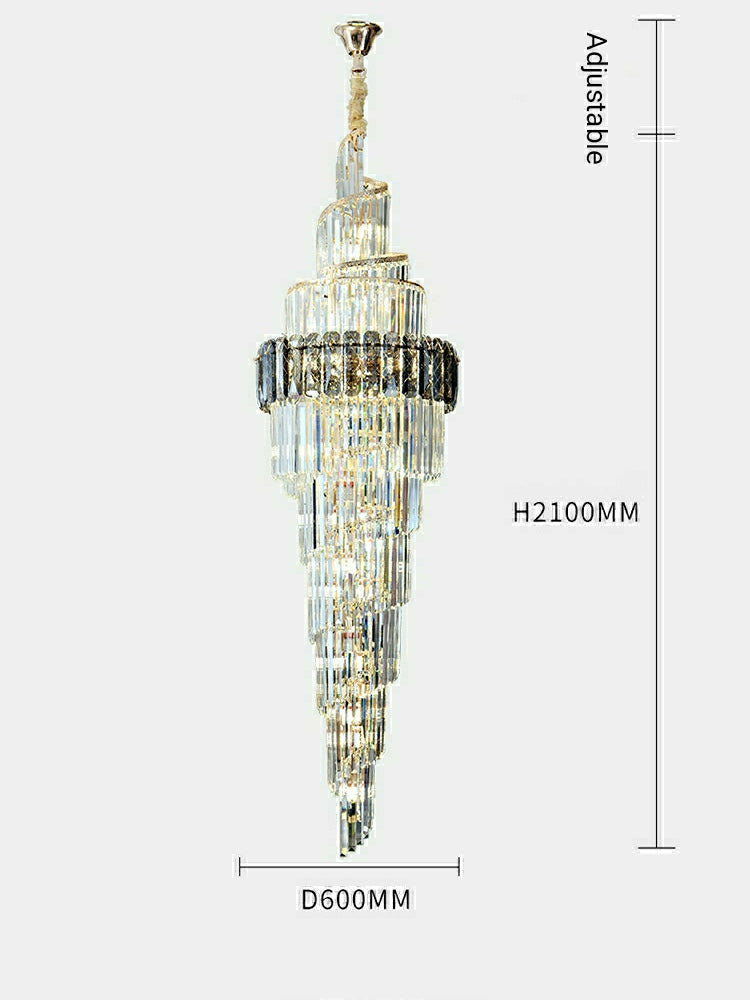 Lamer Lighting Grand Spiral K9 Crystal Chandelier - Background Shot