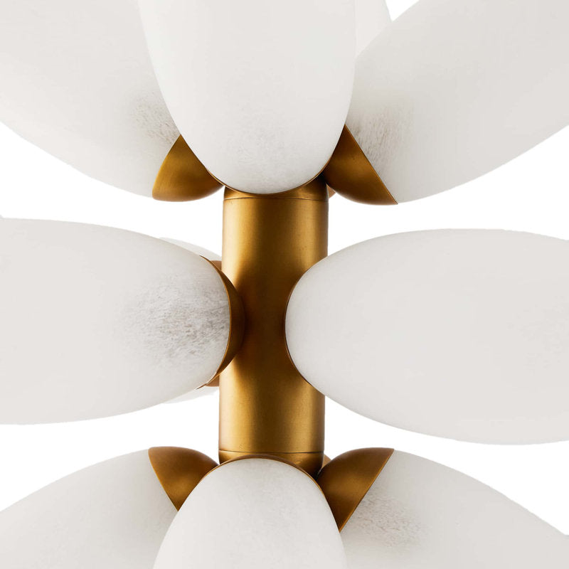 Arteriors Starling 12-Light Chandelier with Sputnik Silhouette and Frosted Glass Petals