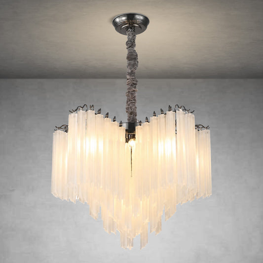 Modern Black and Gold Glass 15-Light Chandelier, 31.5 inch