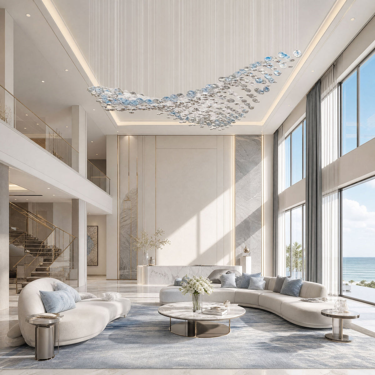 The Flying Surge LED Chandelier | Custom Size & Made-to-Order Lighting for Luxury Homes & Commercial Spaces - Vakkerlight