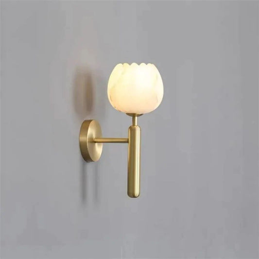 Lamer Lighting Snowflake Alabaster Wall Sconce - Background Shot