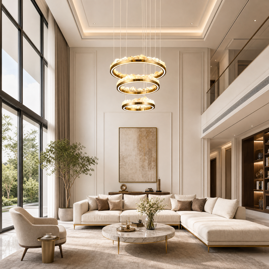 Vast Realm Modern Sculptural Ring Chandelier