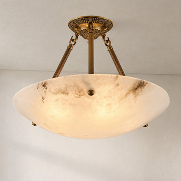 Vintage Round Alabaster Ceiling Lamp