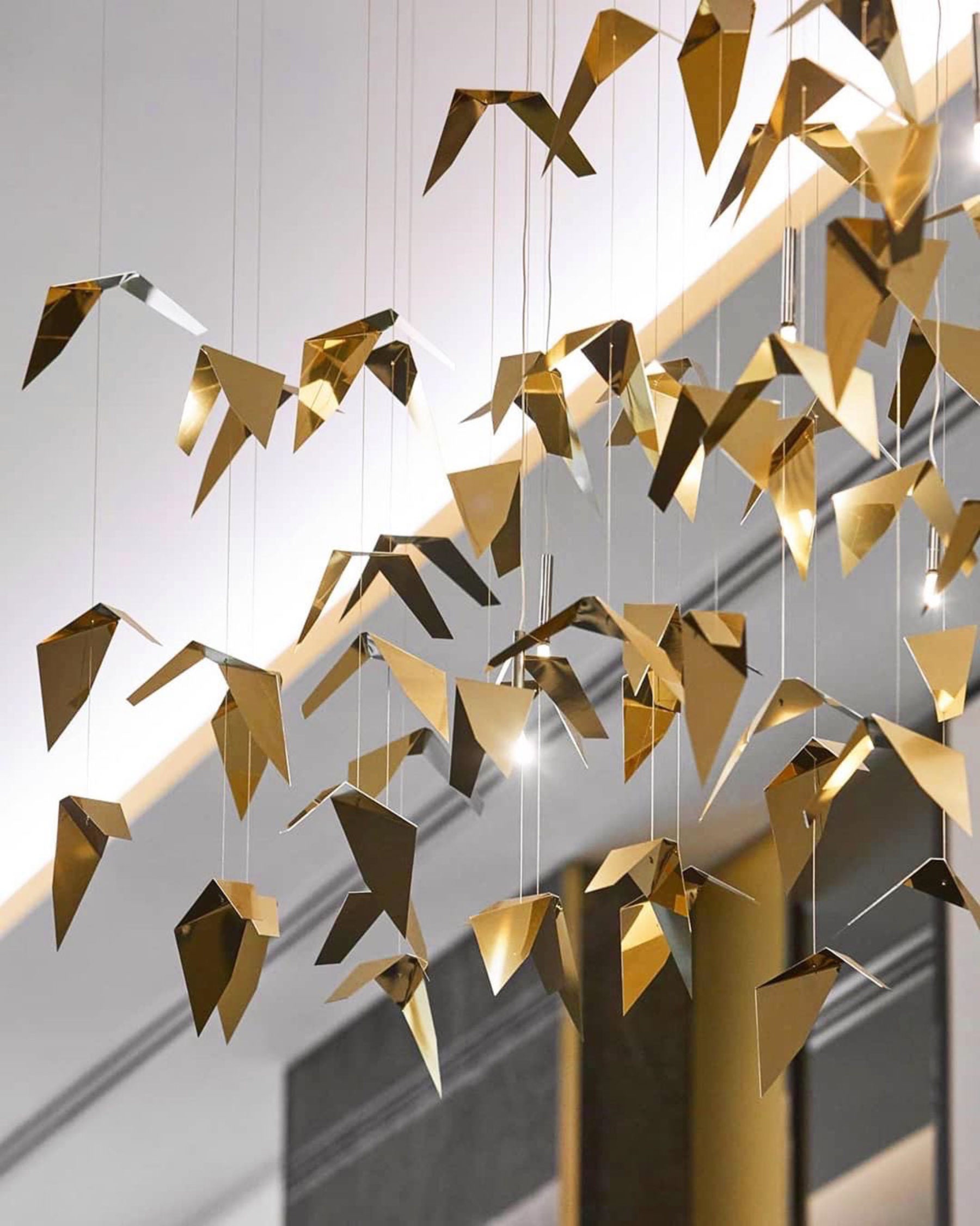Lamer Lighting Gilded Wings Sculptural Chandelier - Background Shot