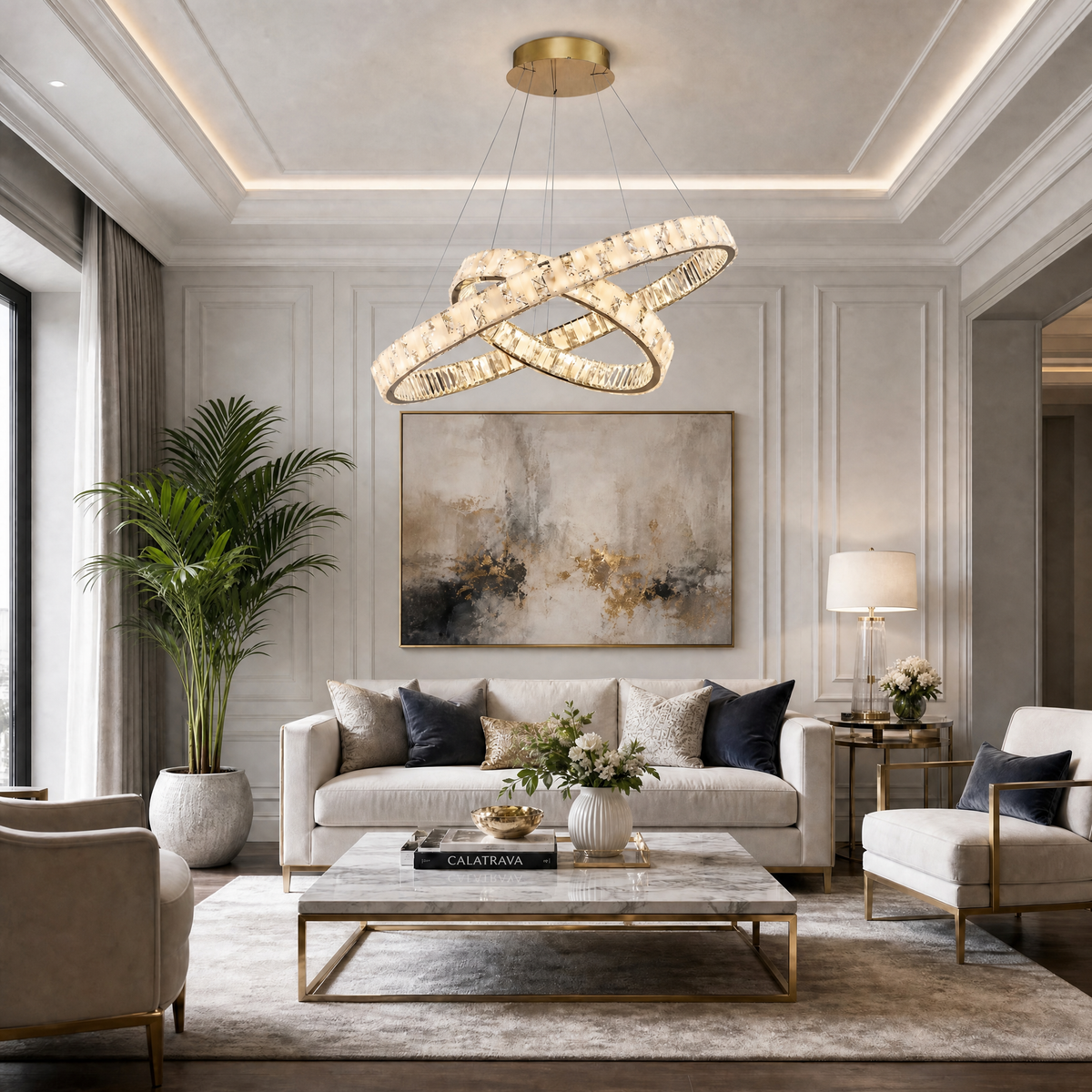 Yiosi Series Nested Crystal Chandelier Style H