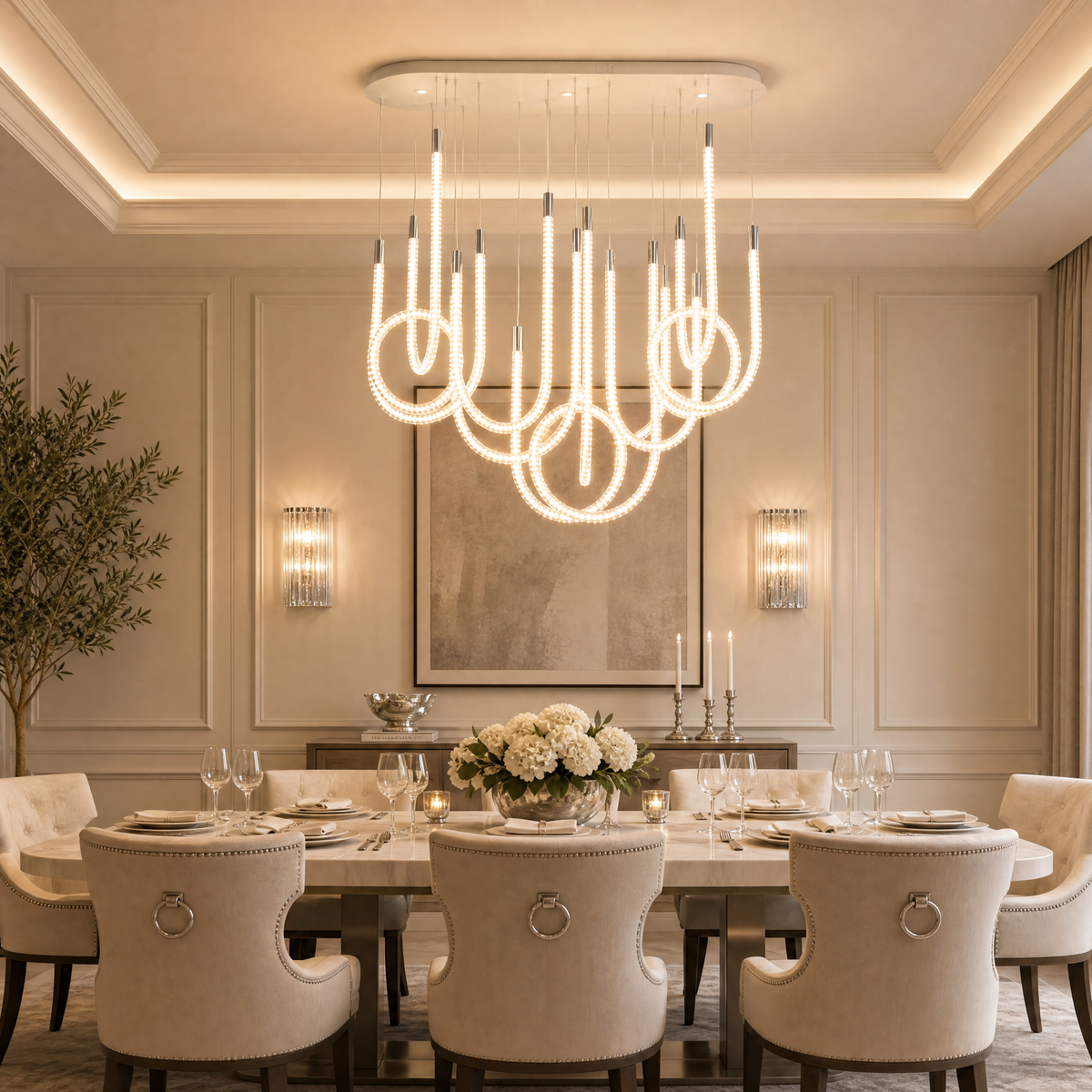 Dining Chandelier Contemporary in a living room