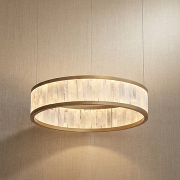 Natural Stone Chandelier in gold