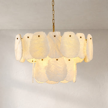 Alabaster Block Round Chandelier