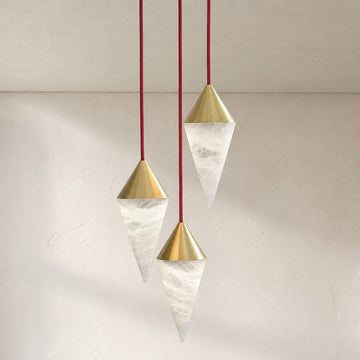 Alabaster Cone Pendant Light