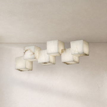 Alabaster Cubic Linear Chandelier